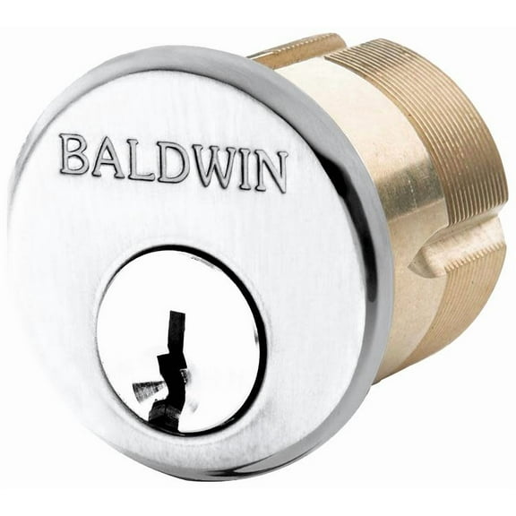 Baldwin 8328260 Mortise Cylinder C Keyway, Polished Chrome - 2 in.