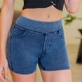 thumbnail image 2 of Stretchy Jean Shorts For Women High Waisted Pull On Jorts With Pockets Denim Shorts Women Summer Casual Shorts, 2 of 7