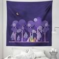 thumbnail image 1 of Colorful Tapestry, Night at Campsite Scene in the Forest Woodland Under Moon Sky, Fabric Wall Hanging Decor for Bedroom Living Room Dorm, 5 Sizes, Dark Purple Lilac Violet, by Ambesonne, 1 of 1