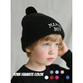 thumbnail image 2 of 5 Pcs/3 Pcs/1 Pce Bonnet Tricoté Chaud pour Enfants Automne/hiver avec Design Brodé de Garçon de Maman avec Pompon Protection des Oreilles Bonnets Chauds 5 Pcs Taille Unique, 2 of 5