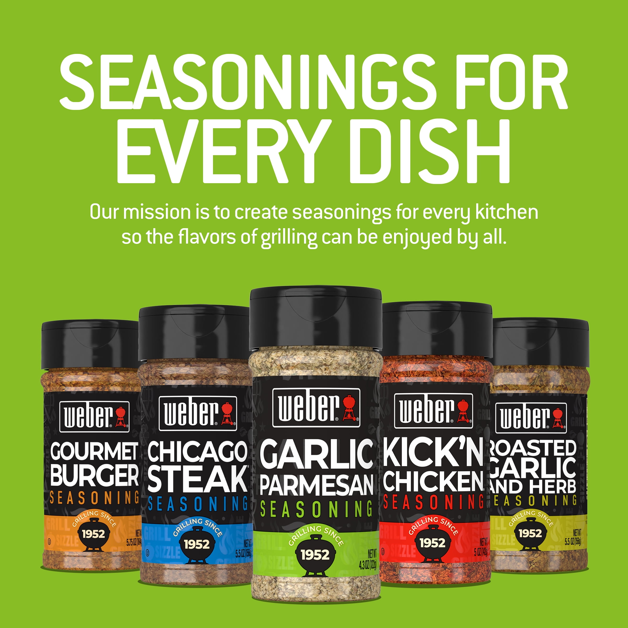 Weber Garlic Parmesan Seasoning, Gluten Free, 4.3 oz