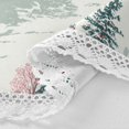 thumbnail image 3 of 60 Inch Round Tablecloth with White Lace Trim Fall Table Cover for Elegant Dining Decor Vintage Christmas Winter Scene, 3 of 8