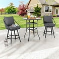 thumbnail image 2 of Patio Festival Fabric 3-Piece Outdoor Bistro Set in Gray & Black, 2 of 10
