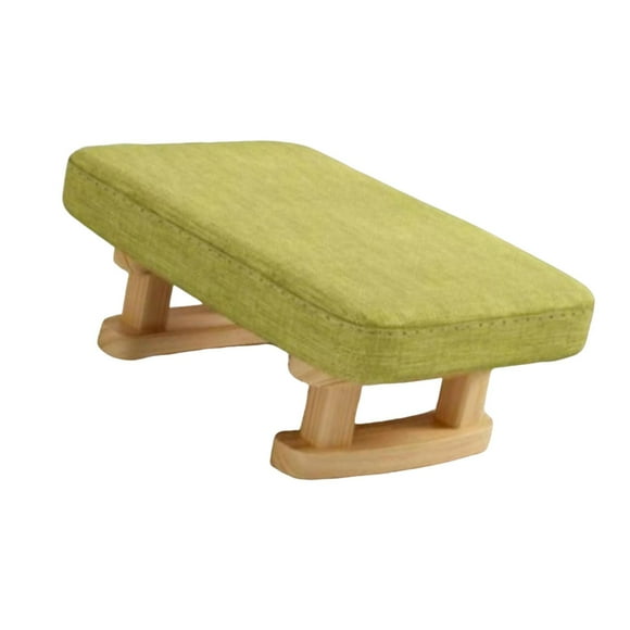 Taburete pequeño otomano decorativo para el hogar, taburete bajo de madera transpirable. Verde