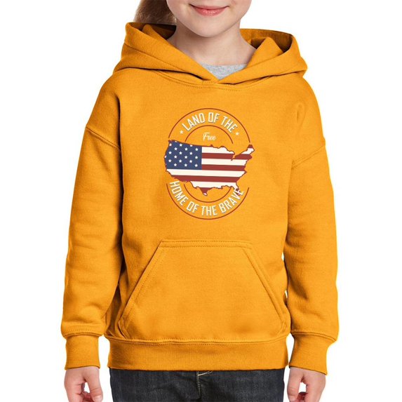 Land Of Free Home Of Brave Hoodie Juniors -Image by Shutterstock, Large