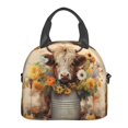 thumbnail image 2 of Goofa Bucket Flower Cow Pattern Lunch Bag ,Insulated Lunch Box, Small Leakproof Cooler Food Lunch Containers Reusable High Capacity Lunch Tote Bags, 2 of 8
