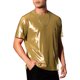 thumbnail image 4 of Camiseta Brillante INSPIRE CHIC para Hombre, Cuello Redondo, Mangas Cortas, Tops de Fiesta Disco Metálicos XL Dorados, 4 of 6