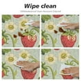 thumbnail image 4 of RUIYC Red Strawberry Printed Round Tablecloth Washable Polyester Lace Trim,Spring Vibrant Fruits Kitchen Circle Table Cloth Cover Mat for Party Dinning Wedding Home Decor, 4 of 7