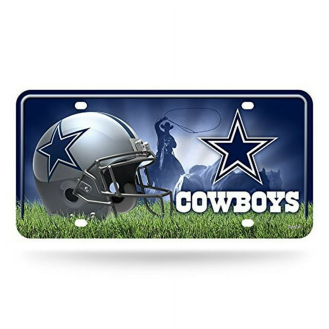 Placa de matrícula metálica de los Dallas Cowboys de la NFL Rico Industries, 6 x 11.5"