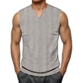 thumbnail image 2 of TKKCS Mens Ribbed Sleeveless Tank Top- Breathable Casual Notch V-Neck Lightweight Regular Fit Muscle Shirts Gray Size 3XL, 2 of 9