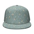 thumbnail image 2 of Skull with Flowers Snapback - Flat Bill Urban Fashion Hat, 2 of 5