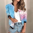 thumbnail image 2 of Kaondbfi Fashion Jacket for Women, Autumn Casual Square Thin Pocket Jacket Top Tie Dye Print Women's Winter Coat, 2 of 9