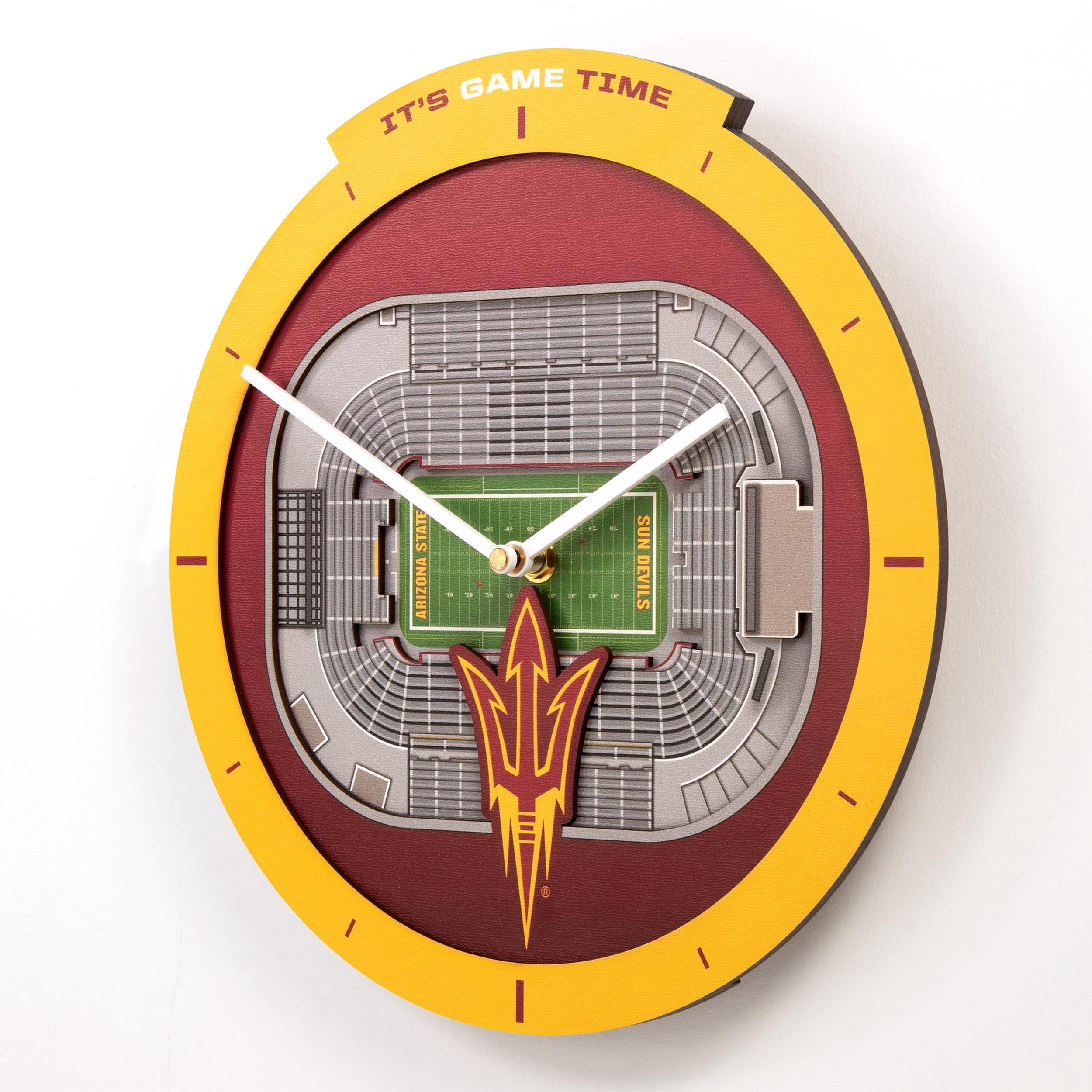 YouTheFan NCAA Arizona State Sun Devils Stadiumview 3D Wall Clock