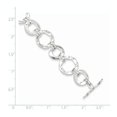 thumbnail image 2 of Sterling Silver Fancy Circle Link Bracelet - 7.5 Inch - Lobster Claw - Measures 12.5mm Wide, 2 of 3