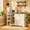 black and white 42", variant on Aiho Farmhouse Kitchen Buffet Cabinet: Freestanding Storage Sideboard with Drawer, Double Doors & Adjustable Shelves, Painted,ALL WHITE