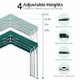 thumbnail image 2 of ADVANCE OUTDOOR 12x20 ft Carport with Adjustable Height from 9.5 ft to 11 ft, Heavy Duty Car Canopy, 8 Legs with 8 Reinforced Poles and 4 Sandbags, Green, 2 of 7