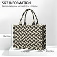thumbnail image 3 of Large Capacity Tote Bag,Black Beige Chevron Pattern Handbag Fashion Luxury Tote Bag,15.7"x13"x 5.1" Inches,Laptop Compatible, 3 of 6