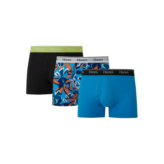 Hanes Originals Men’s Underwear Trunks, Moisture-Wicking Stretch Cotton, 3-Pack