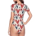 thumbnail image 4 of Naloa Roosters Women's Short-Sleeved Onesie, One-Piece Swimsuit for Parties, dates, clubs - Small, 4 of 9