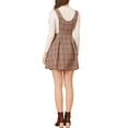 thumbnail image 3 of Allegra K Women's Checks Overalls Tartan A-Line Button Front Overall Pinafore Dress, 3 of 6