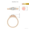 thumbnail image 6 of ANGARA Natural Three Stone Diamond Trellis Engagement Ring in 14K Rose Gold for Women (Size-5.1mm| Color-H| Clarity-SI2) | April Birthstone, Anniversary, Jewelry Gift for Women | Natural Diamond Ring, 6 of 11
