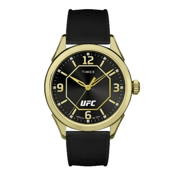 Timex UFC Men's Athena 42mm Watch - Black Strap Black Dial Gold-Tone Case -  