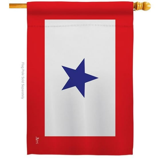 Americana Home & Garden H140343-BO 28 x 40 in. Blue Star House Flag with Armed Forces Service Double-Sided Decorative Horizontal Flags Decoration Banner Garden Yard Gift