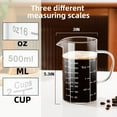 thumbnail image 2 of Baalaka Glass Measuring Cup, Liquid Measuring Cups with three Scale and V-Shaped Mouth 500 ml, 2 of 7