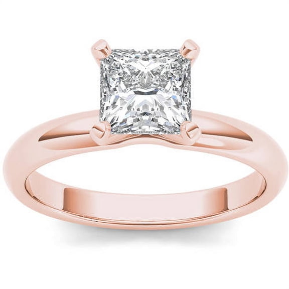 1 Carat T.W. Diamond Princess-Cut Solitaire 14kt Rose Gold Engagement Ring