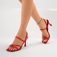 thumbnail image 3 of SACFOF Women's Strappy Kitten Heels Square Open Toe Sandals Party Wedding Ankle Strap Shoes, 3 of 6
