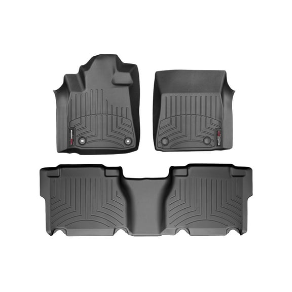 WeatherTech Custom Fit FloorLiners compatible with 2012-2013 Toyota Tundra - 1st & 2nd Row, Black
