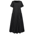 thumbnail image 3 of LEEYNEER Summer Dresses New Arrival Women Plus Size Loose Short Sleeve Holiday Pockets Polka Dot Print Maxi Robes, 3 of 6