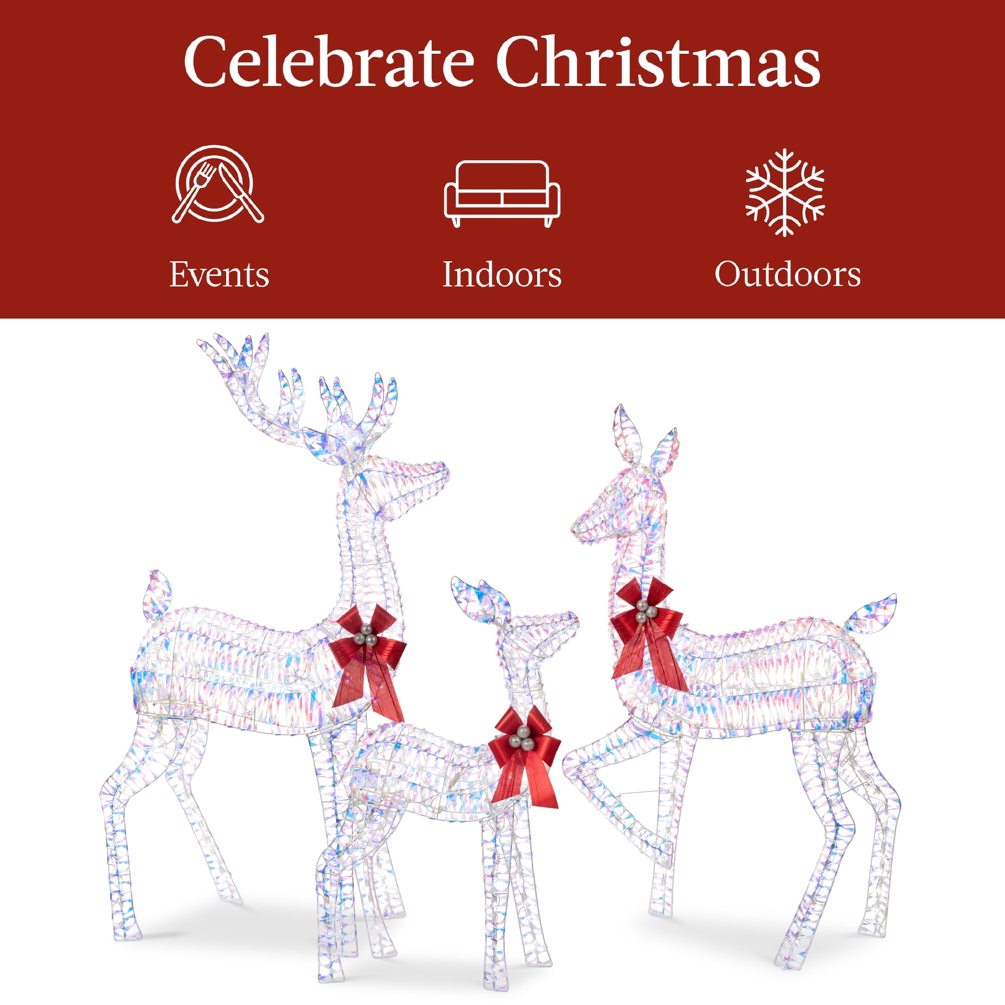 Best Choice 3-Piece Lighted Outdoor Lawn Christmas Family Best Choice 3-Piece Lighted Outdoor Lawn Christmas Family