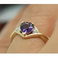 thumbnail image 2 of Pretty 2.00Ct Heart Cut Simulated Amethyst Women's Wedding Ring 14k Yellow Gold Plated Silver, 2 of 5