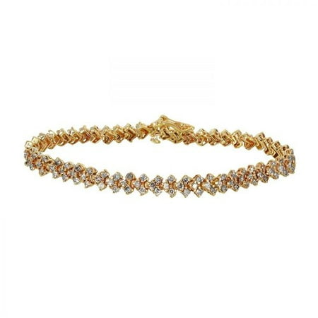 Ladies 3 Carat Diamond 14K Yellow Gold Bracelet