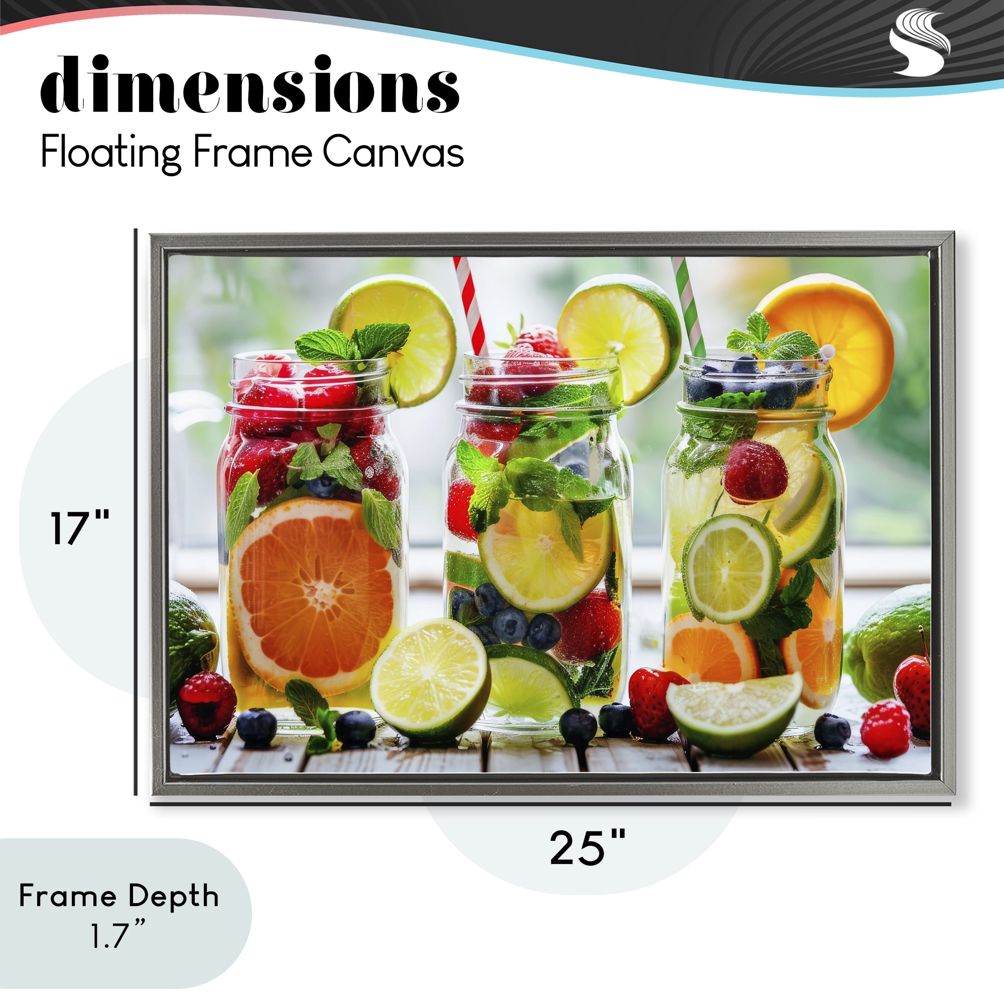 Stupell Industries Vibrant Citrus & Berry Infusion Gray Framed Floater Canvas Wall Art, design by Lazar Studio