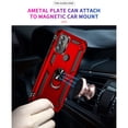 thumbnail image 4 of TJS for Motorola Moto G Play 2023/Moto G Power 2022/Moto G Pure 2021 Phone Case, with Tempered Glass Screen Protector, Impact Resistant Metal Ring Magnetic Support Kickstand Cover (Red), 4 of 7