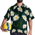 thumbnail image 4 of Daisy Men's Short Sleeve Hawaiian Shirt, Poplin Casual Printed Button Down, Summer Beach Unisex Shirts, 4 of 6