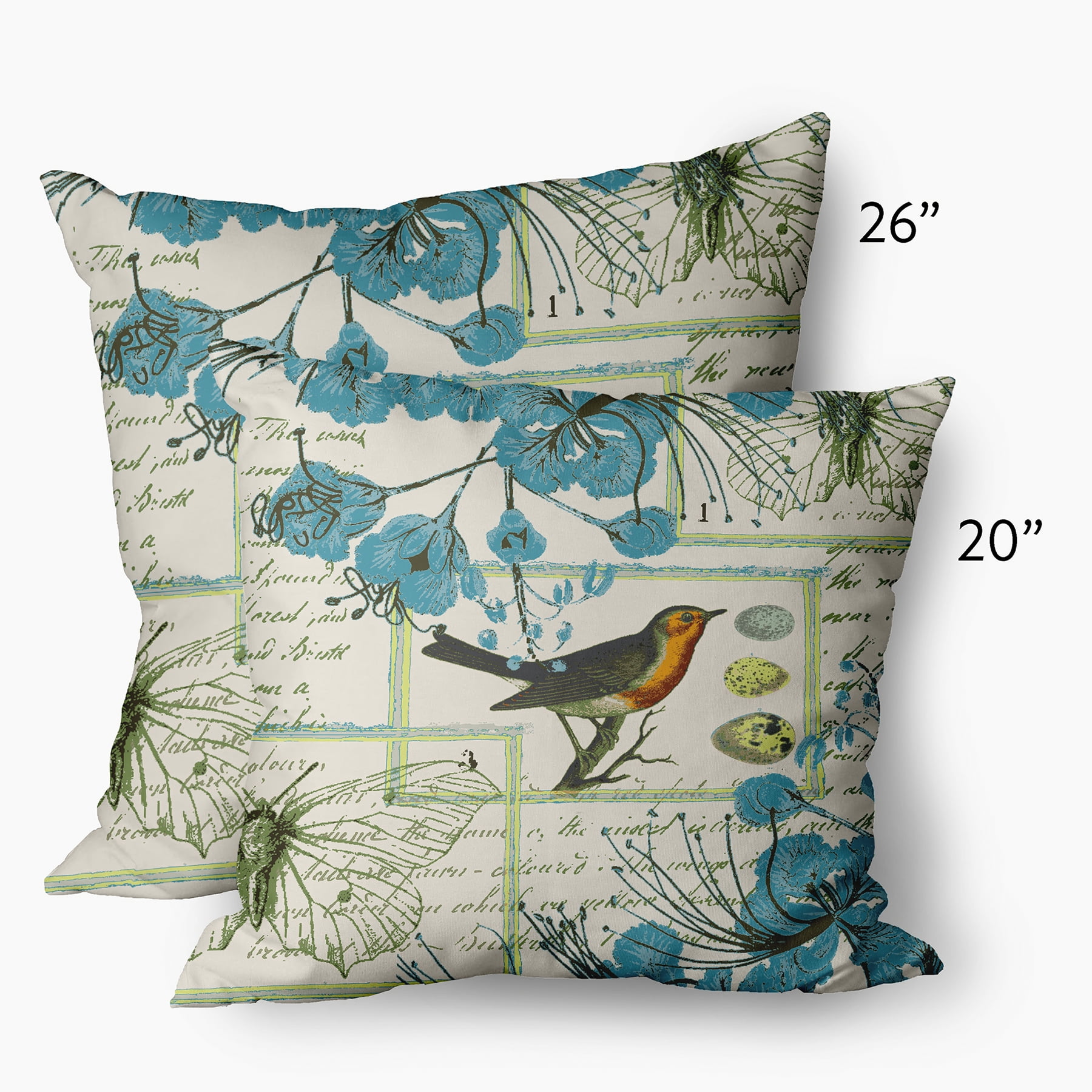 Simply Daisy 20 in x 20 in Blue Polyester Throw Pillow