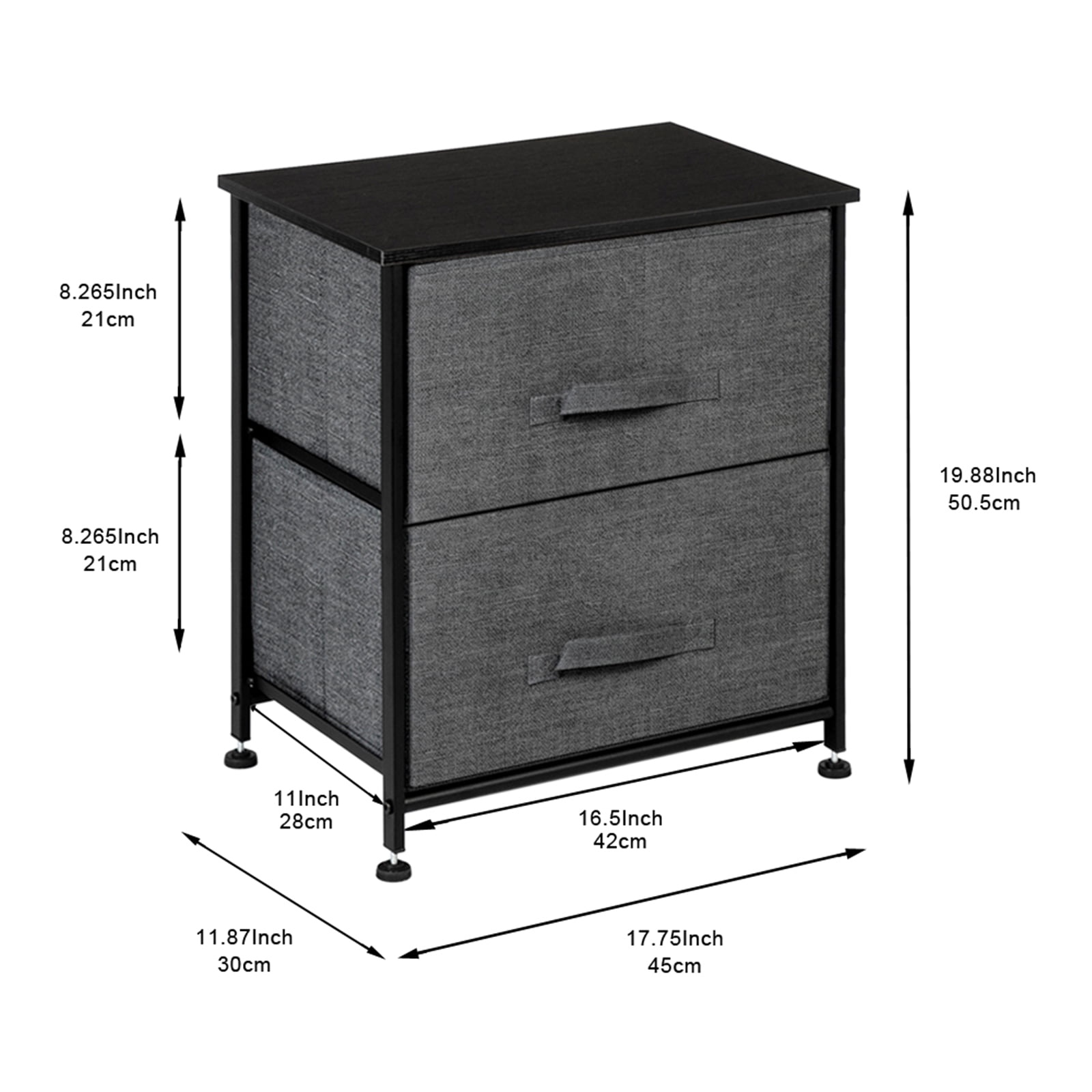 Kepooman Modern End Side Table with Metal Frame & 2 Drawers, Bedroom Storage Nightstand for Living Room Hallway Entryway, Grey Kepooman Modern End Side Table with Metal Frame & 2 Drawers, Bedroom Storage Nightstand for Living Room Hallway Entryway, Grey