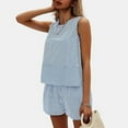 thumbnail image 3 of ZenCart Women's Summer 2 Piece Outfits Sleeveless Tank Top Shorts Sets Casual Striped Sweatsuits Vacation Beach Matching Set, 3 of 7