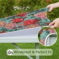 thumbnail image 6 of Pioneer Flower Floral Print Pattern Square Fitted Tablecloth with Elastic Edge,Square Table Cover,Washable Elastic Table Cover for Home Kitchen Party Decor 36"x36", 6 of 6