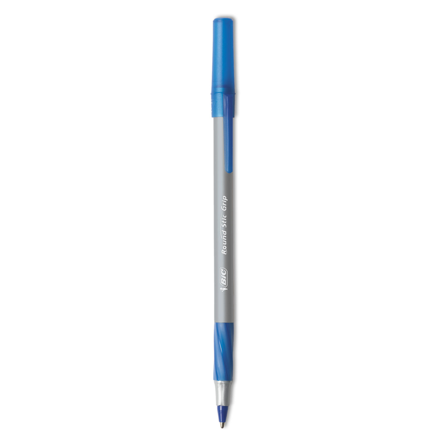 BIC Round Stic Grip Ballpoint Pen, 1.2 mm Medium Tip, Black/Blue, Pack of 36 - image 2 of 8