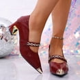 thumbnail image 2 of Women's Pumps for Women Trendy Pointed Toe Chunky Heel Mary Jane Shoes Comfortable Snake Embossed Metal Chain Decor Casual Dress Shoes Fashion Plus Size Black Shoes for Women, 2 of 10