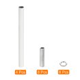 thumbnail image 3 of Uxcell M10 Thread 5.91" Coupling Nut with Pipe Hex Nut Threaded Extension Rod Kit White 4 Set, 3 of 5