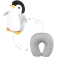thumbnail image 3 of Pillows Cartoon Particle Throw Pillow Neck Pillow Deformation Two-in-one Dual-use Pillow Leisure Travel U-Shaped Pillow (Grey Penguin), 3 of 9