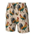 thumbnail image 6 of Uemuo Rooster Pattern Men's Swim Trunks Hawaiian Beach Bathing Suit Swimsuits Beach Quick-Dry Shorts with Pockets-3X-Large, 6 of 9
