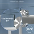 thumbnail image 3 of 66 in. W x 76 in. H Soft-closing Double Sliding Frameless Shower Enclosure With Clear Glass in Brushed Nickel, 3 of 7