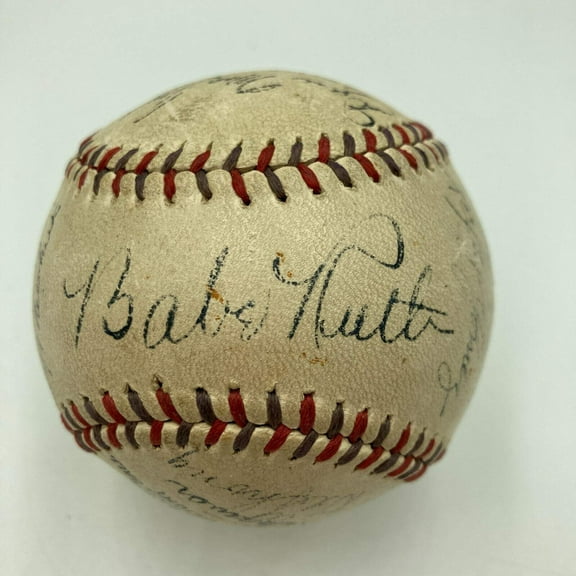 Babe Ruth  Lou Gehrig 1934 New York Yankees Team Signed Baseball JSA COA