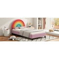 thumbnail image 5 of Rainbow Design Upholstered Twin Platform Bed Cute Style Princess Bed for Boys & Girls, Teens, Colorful & Pink, 5 of 7